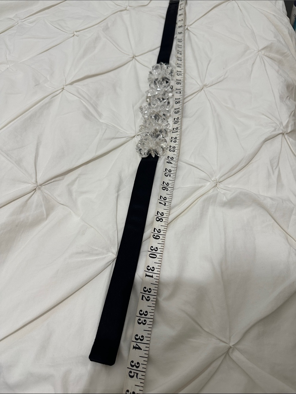 Crystal Floral Cluster Belt - Black with Clear Accents - Picture 9 of 9